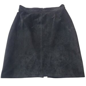 ✅ BushWacker Genuine Suede Chic Black A-Line skirt size 10